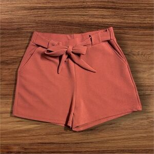Spark Women’s Coral Salmon Tie-Waist Pull On Shorts